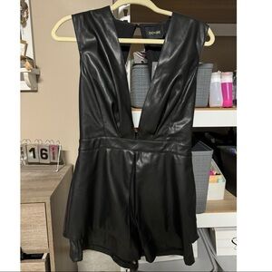 DO + BE Black Leather Romper